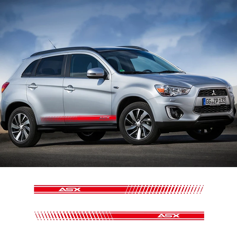 2 шт. наклейки для автомобилей с полосками сбоку виниловая графика Mitsubishi