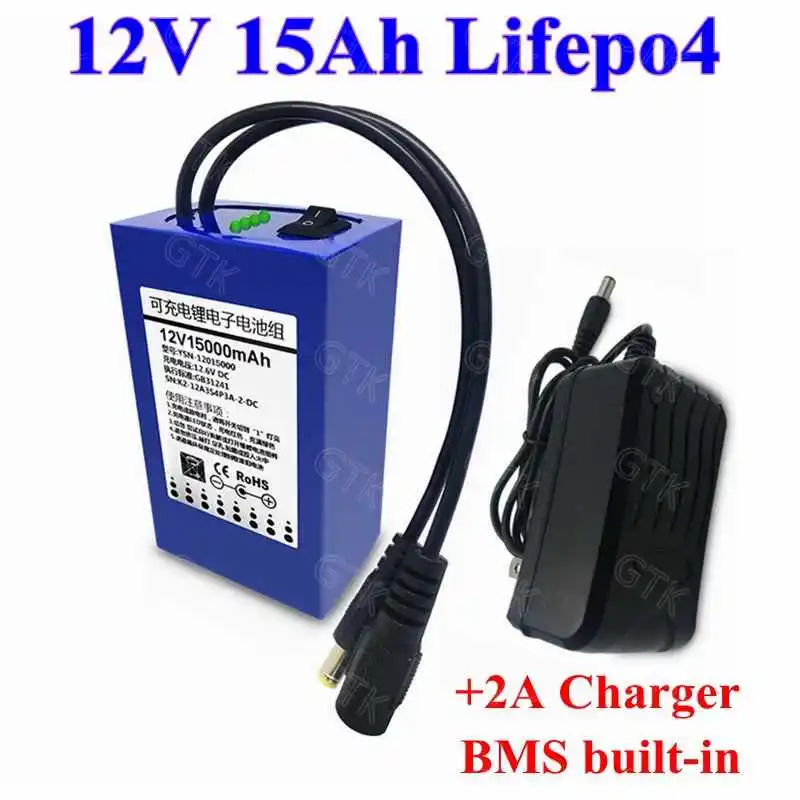 Литий железо фосфатный аккумулятор GTK 12 В 15 Ач 3 2 в 5 для электроскутера