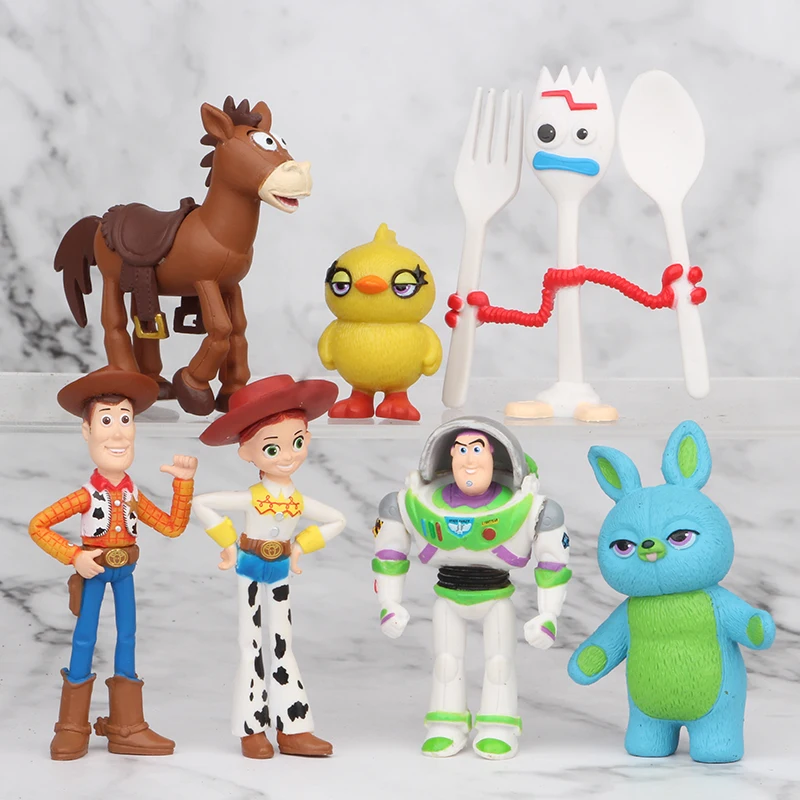 

7/9/10/12/17 pcs/set Toy Story 4 Buzz Lightyear Woody Jessie Forky Slinky Dog Lotso Bullseye Horse Action Figure Toys