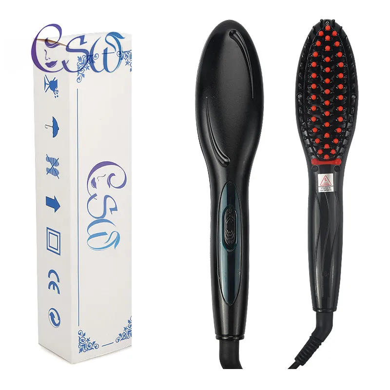 

CSW Rapid Heating Electric Hair Straightener Comb Hair Straight Brush Household Hairstyle Design Perming Comb Hair Care EU/US