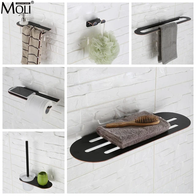Bathroom Accessories Towel Shelf Bar Toilet Paper Holder Soap Bathroom Accessories Towel Shelf Bar Toilet Paper Holder Soap Stainless Steel Oil Rubble Bronze