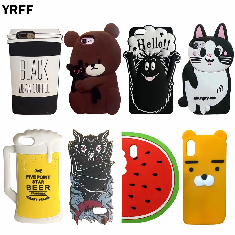 YRFF New Cute 3D Cartoon Color Horse Unicorn silicon phone case for iphone 6 6s back Cover for iphone 6s 6 plus