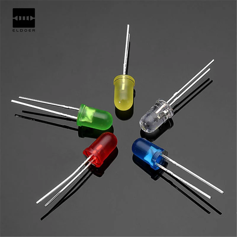Electronic Circuit 100Pcs 20Ma F5 5MM 5Colors Ultra Bright LED Diode