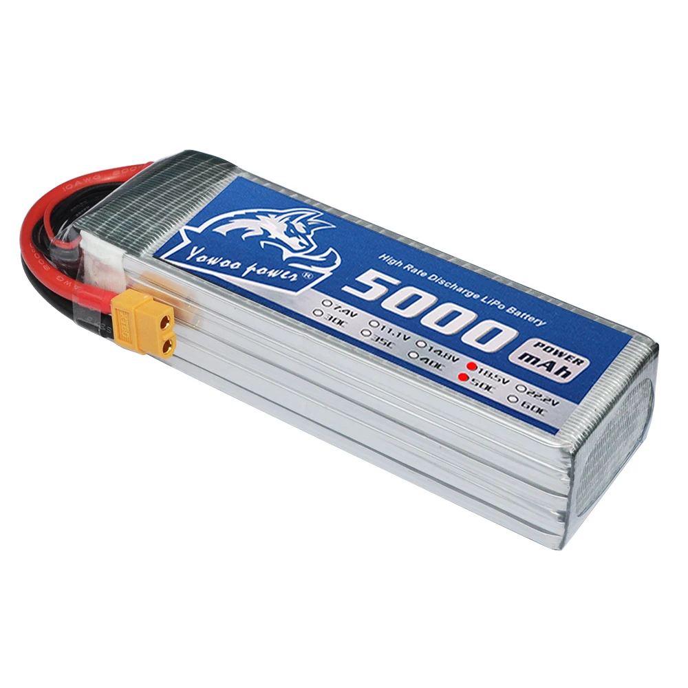 RC Lipo 2S 3S 4S 6S FPV 450 500 Аккумулятор 7 4 В 11 1 14 8 в 18 5 22 2 5000 мАч 50C Busrt 100C для вертолета на