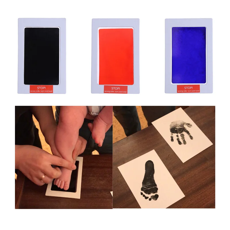 

Newborn Handprint Footprint Baby Care Non-Toxic Footprint Imprint Kit Casting Parent-child Hand Inkpad Watermark Infant Clay Toy