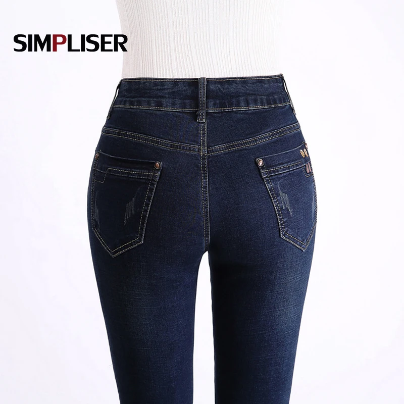 Classic Jeans Women 2018 Winter Straight Mom Jeans Pants Denim Blue Vintage Long Trousers Big Sizes 38 Mid Waist Femme Pantalon