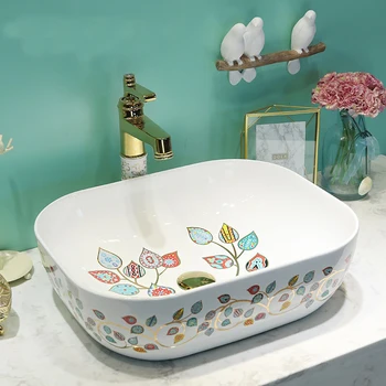 

Delicate porcelain decoration bathroom restaurant wash sink