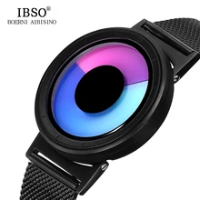 IBSO Brand Fashion Mens Watches 2017 Stainless Steel Mesh Strap 5 Color Sport Watch Men Creative