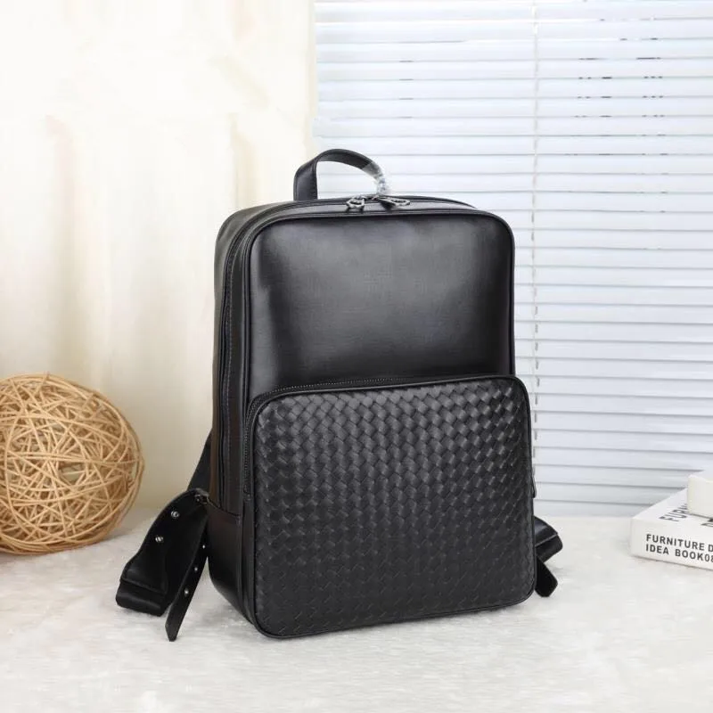 Große W27h37d11cm Reise Kapazität Leder Computer Tasche Rindsleder Woven Business Männer Frauen Rucksack Schulter Doppel Kaisiludi zaFw6a