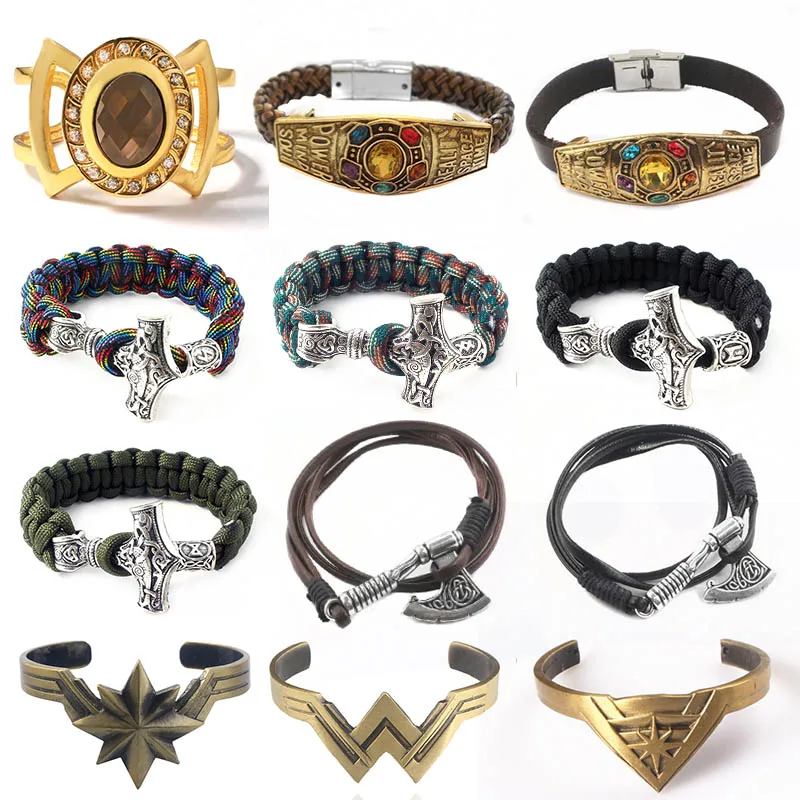 

10Pcs/lot Norse Viking Thor Hammer Bracelet MJOLNIR NORSE VIKING GOD Paracord Amulet Rune Rope Chain Bracelets For Women Men