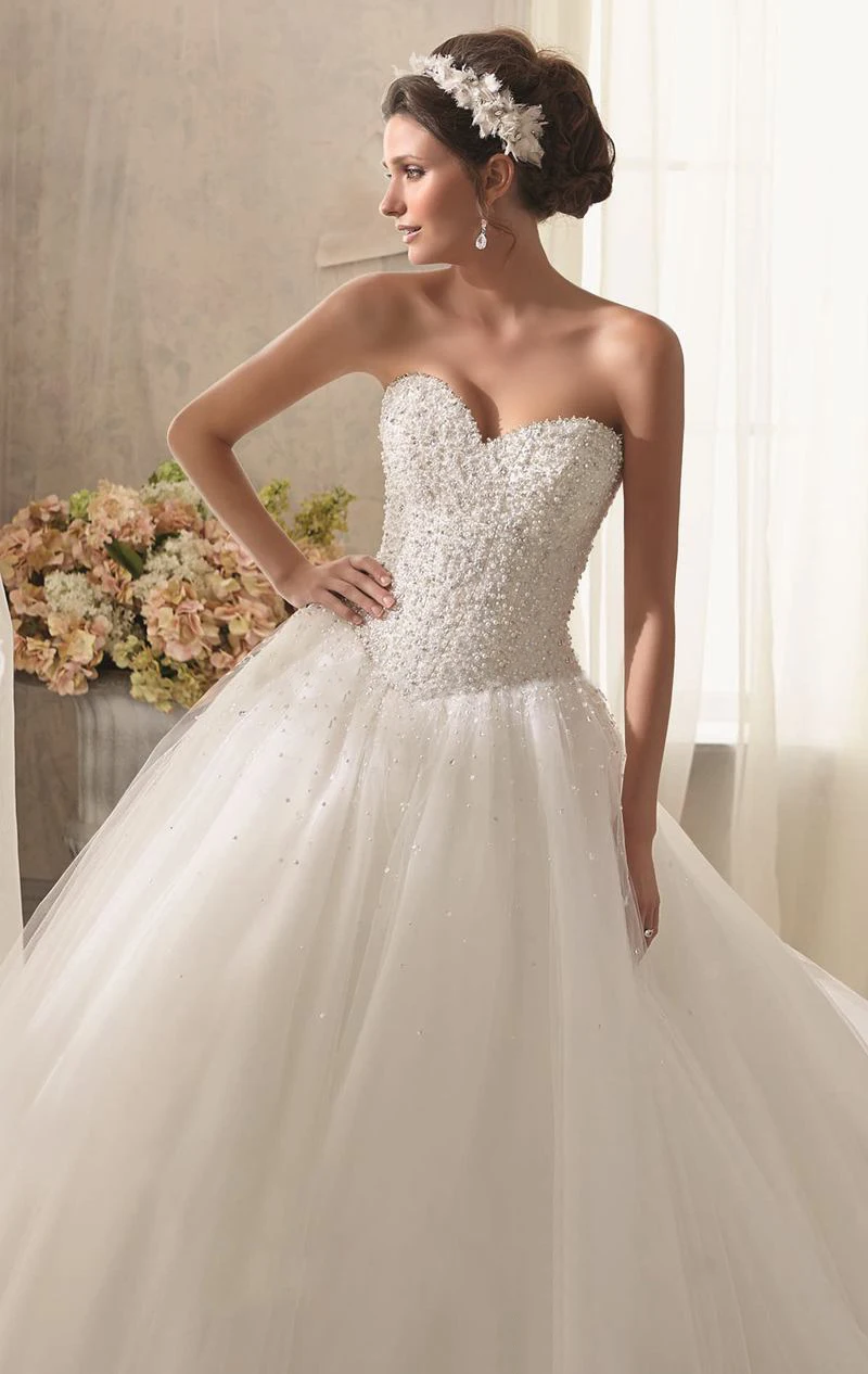 New Design Sweeheart Beadings Basque Waistline Princess Ball Gown