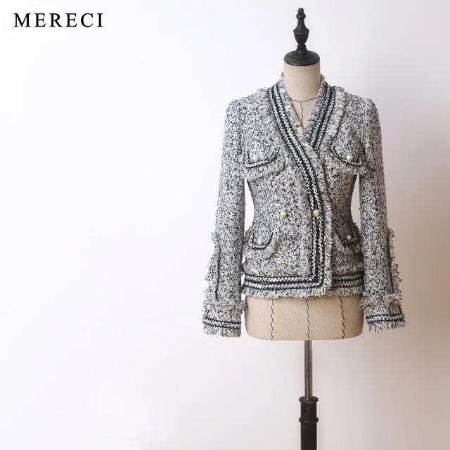 raw edge tweed jacket