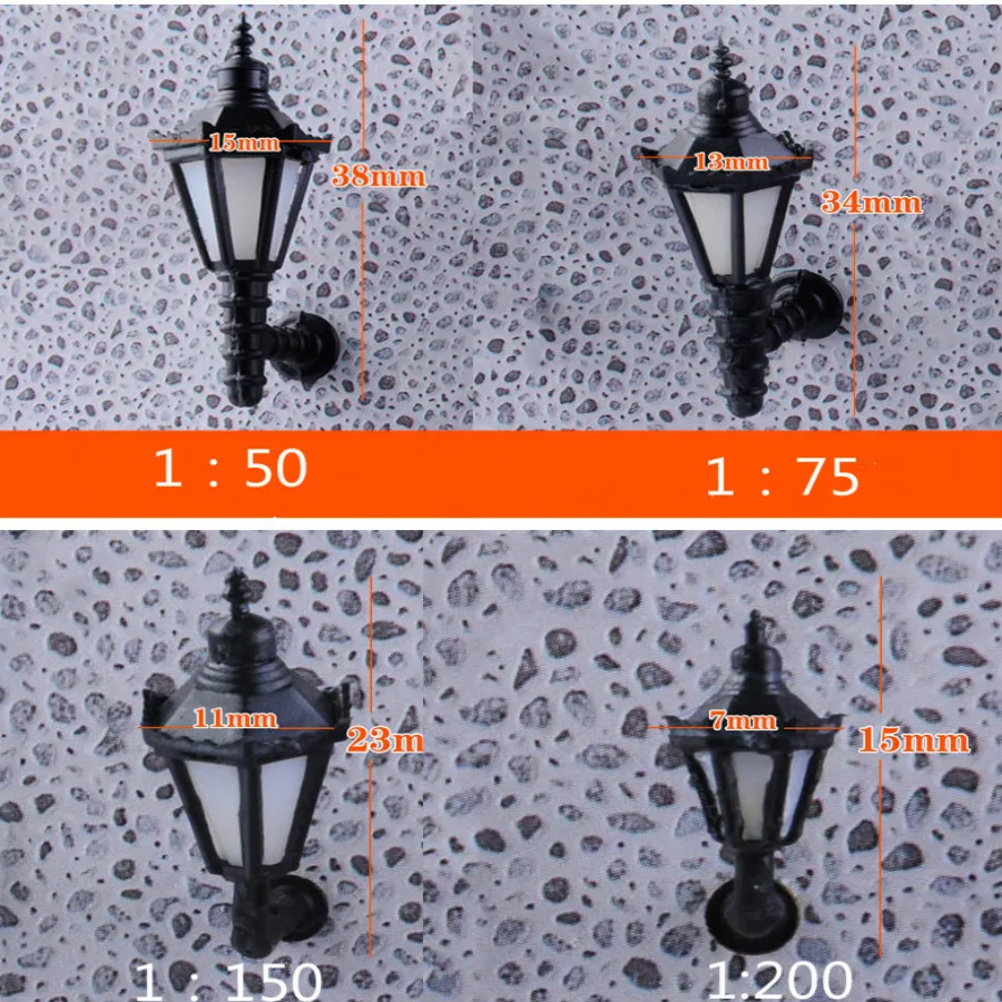 10 шт. Изящные 1:200 N масштабная модель железной дороги 3V светодиодный фонарный столб металла и настенные светильники