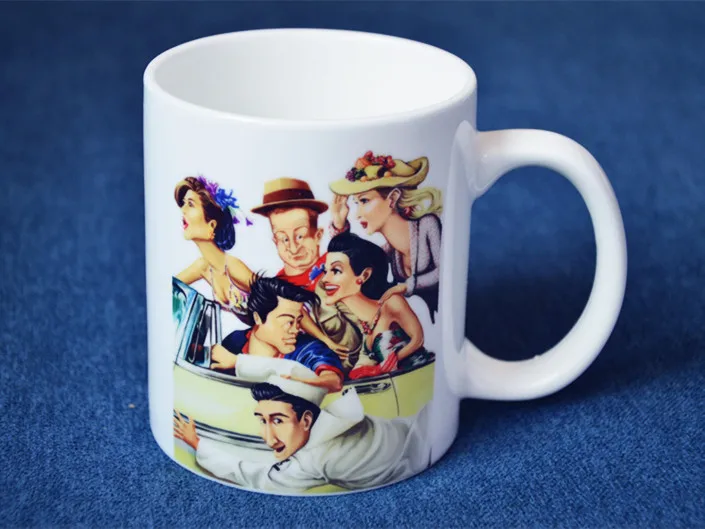 Белая керамическая кружка для кофе и чая сериал сериалов Friends с мультяшным