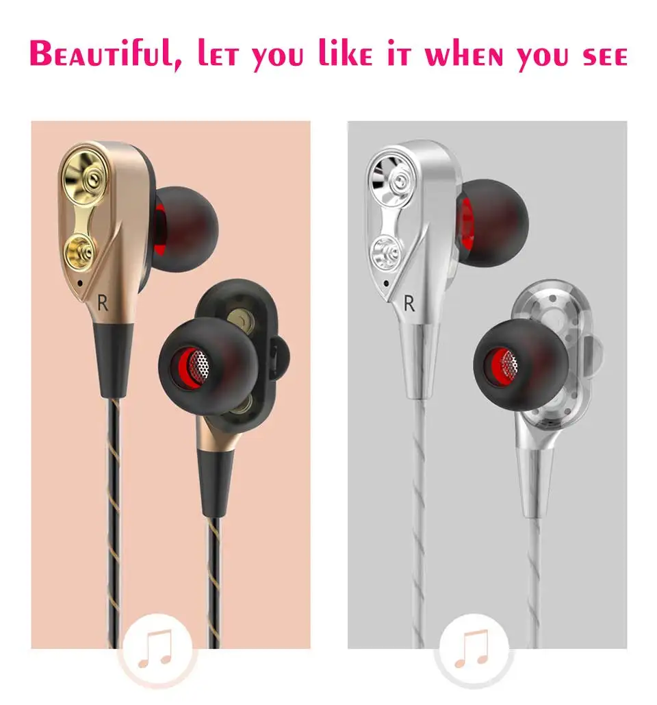 04 Wired earphone High bass dual drive stereo In-Ear Earphones