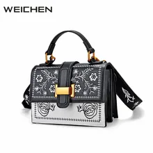 Hombro de la muchacha 2018 nacional Bordado bolso femenino vintage Satchel negro crossbody Messenger Bolsas las mujeres Bolsos Mujer