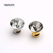 Kitchen Handles Top Quality 25mm 1pcs Door Knobs Crystal Diamond Glass Silver Drawer Cupboard Wardrobe Cabinet