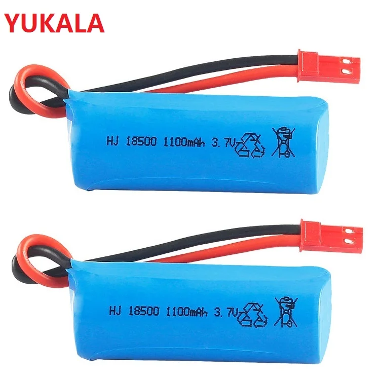 YUKALA 2 قطعة FT008 RC سباق قارب H227-33 rc هليكوبتر 3.7 v 1100 Mah بطارية ليثيوم أيون 15C 18500 JST التوصيل