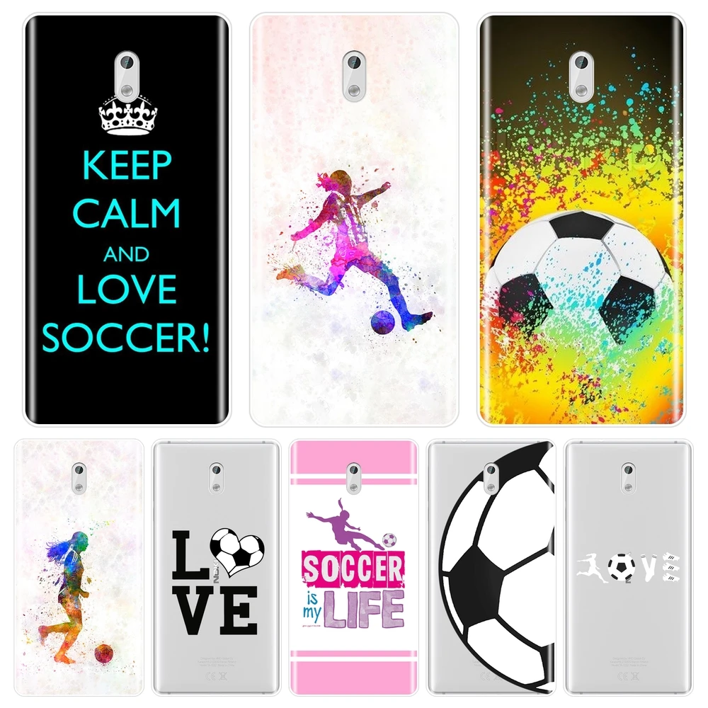 

TPU Football Soccer Love Heart Boys Men Phone Case Silicone For Nokia X6 7 Plus Soft Back Cover For Nokia 1 2 3 5 6 8 Case