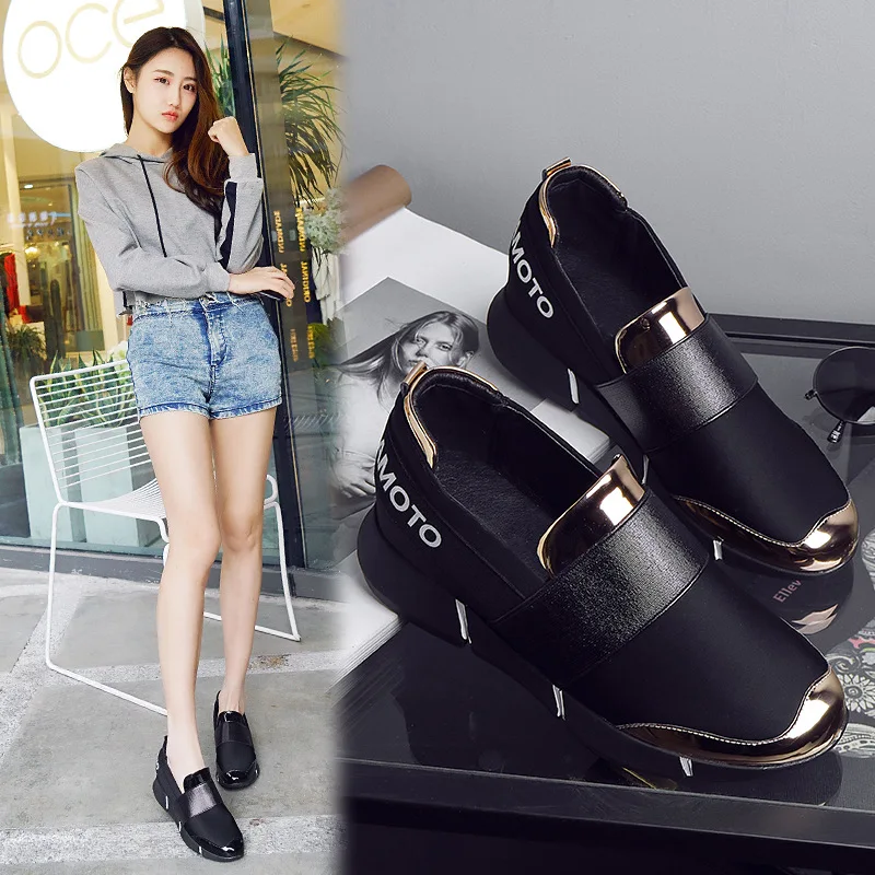 

Sports shoes female 2019 new casual one foot Korean fashion wind single shoes female increase female shoes