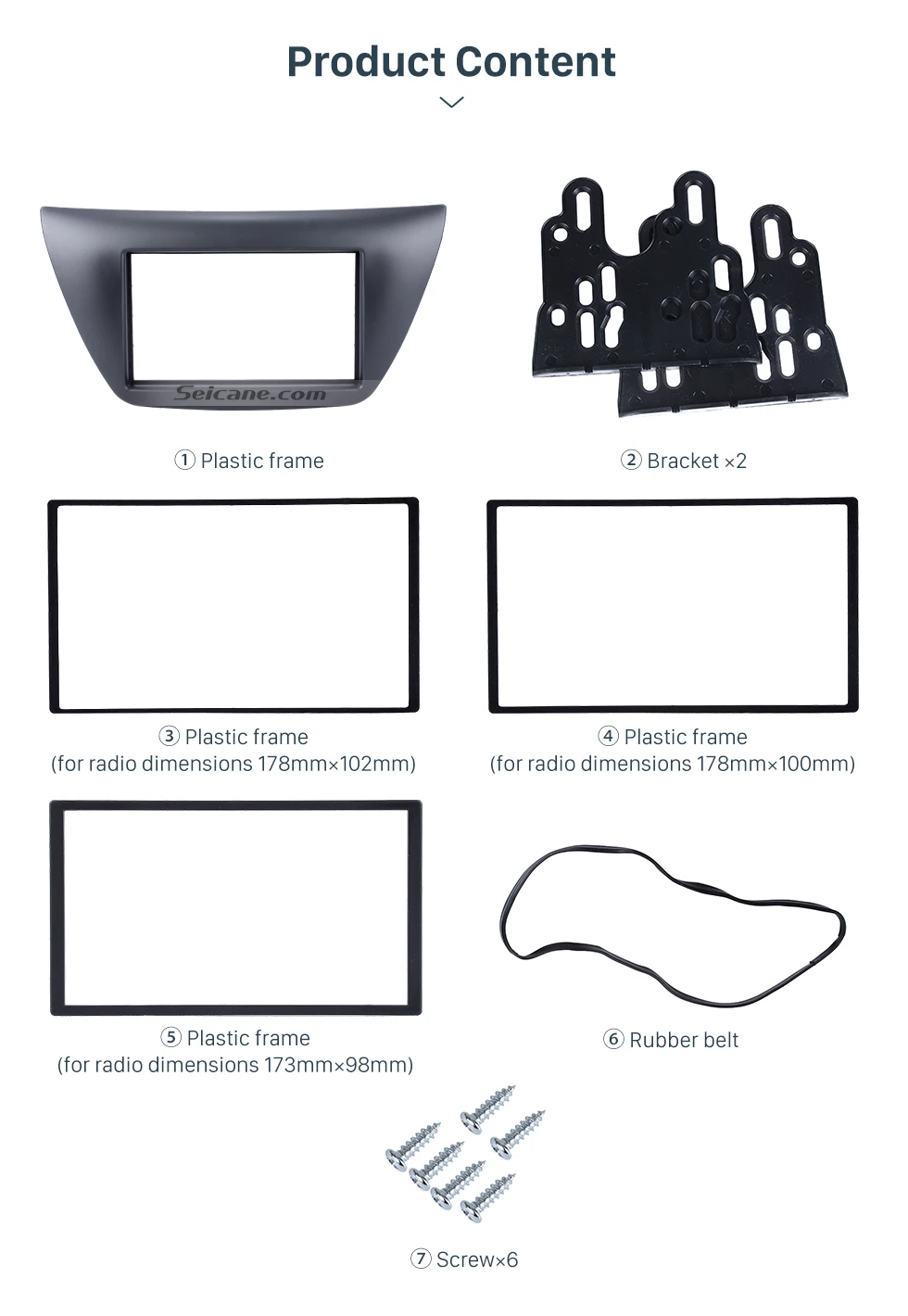 Seicane 2 Din 173*98 178*100 178*102 мм Автомобильная стерео панель для Mitsubishi Lancer IX крышка отделка приборная панель комплект без зазора