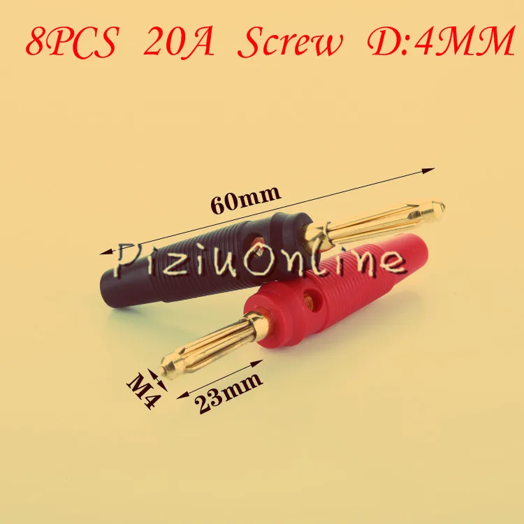 

8PCS/LOT YT182 4mm Gold-plated copper Banana Plug Audio Speaker Amplifier Cable Wire Power Screw Jack Connector Adapter