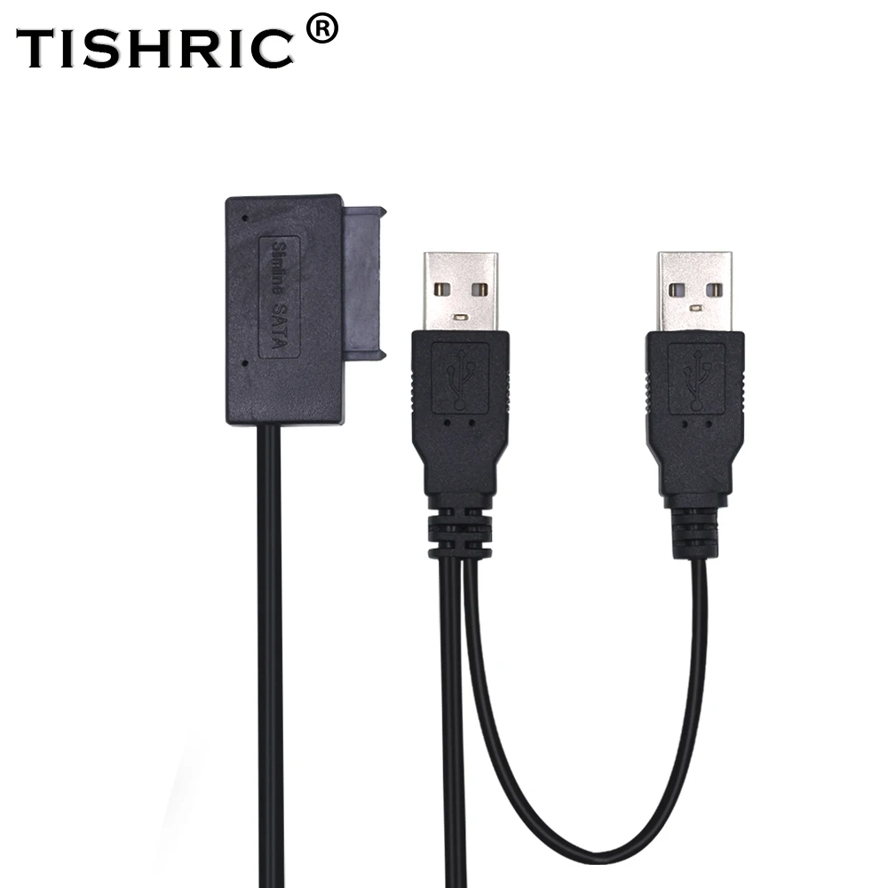 Кабель адаптер TISHRIC USB 2 0 к 7 6 13Pin Slimline SATA Внешнее питание для ноутбука мини