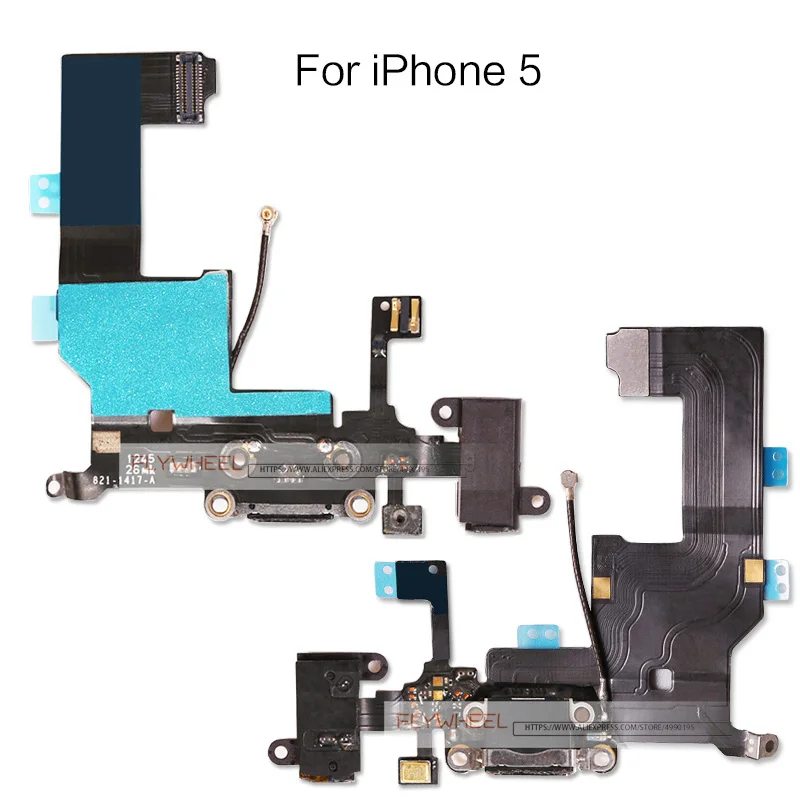 10 шт./лот Зарядное устройство USB порт док-станция разъем гибкий кабель для iPhone 5 5S 5C 5SE наушников аудио Разъем Flex ленты