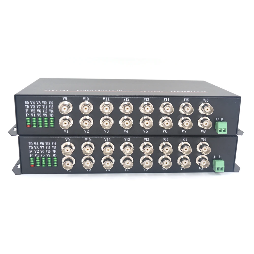 

16CH Video Fiber optic Media Converter - Multi mode MM Fiber optic 2Km Transmitter Receiver for Security System CCTV