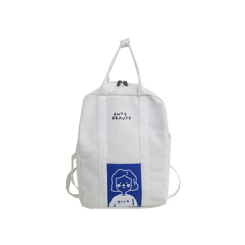 

Women's 2019 New Backpack High Quality Cartoon Printing Travel Bag Korean Fashion Girls Canvas Laptop Bag Mochila Feminina