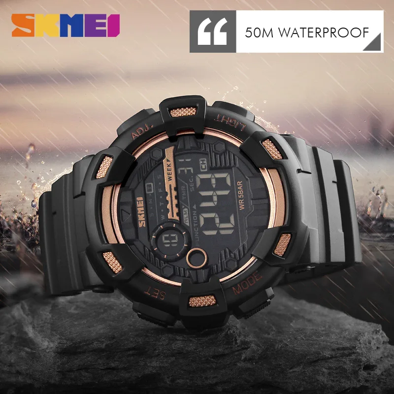 SKMEI Роскошные Брендовые мужские спортивные часы 50 м водонепроницаемые Relogio Masculino