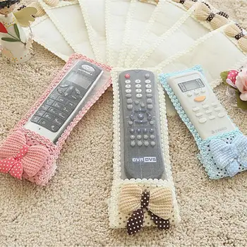 3Size 3color Bowknot TV Remote Control Case Air condition Remote Control Cover Textile Protective Bag TV Air Condition Protector