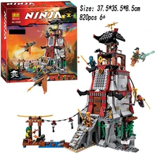 820pcs MAK LOK SI Ninjagoe Town Battle Castle Ninjagoes Bricks Toy Compatible Building Block Minifigure Legoed