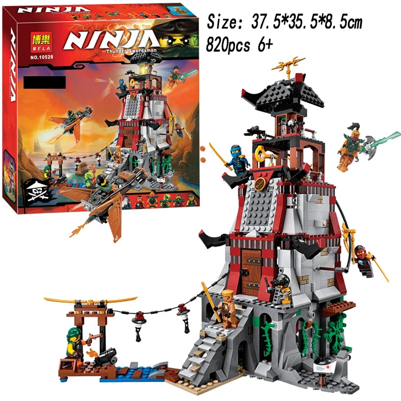 820pcs MAK LOK SI Ninjagoe Town Battle Castle Ninjagoes Bricks Toy Compatible Building Block Minifigure font