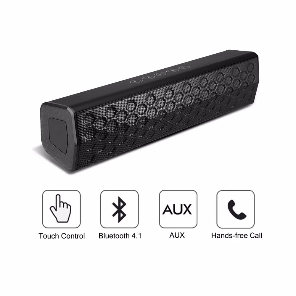 Zinsoko B8 Wireless Bluetooth Speakers Black and White Color Touch