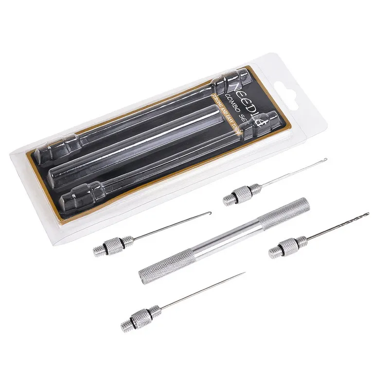 

5-in-1 Carp Strong Fishing Rigging Bait Needle Kit Tool Set Bait Drill Stringer Needle with Nonslip Aluminum Alloy Handle