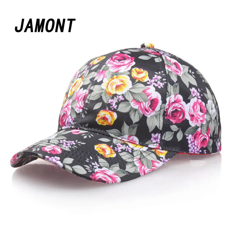 Sunscreen Rose Floral Print Baseball Cap For Women Men Sport Mesh Caps ...