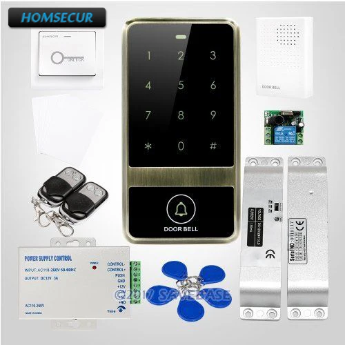 

HOMSECUR Waterproof Door Lock 13.56Mhz IC Access Control System+Surface Mount Drop Bolt Lock