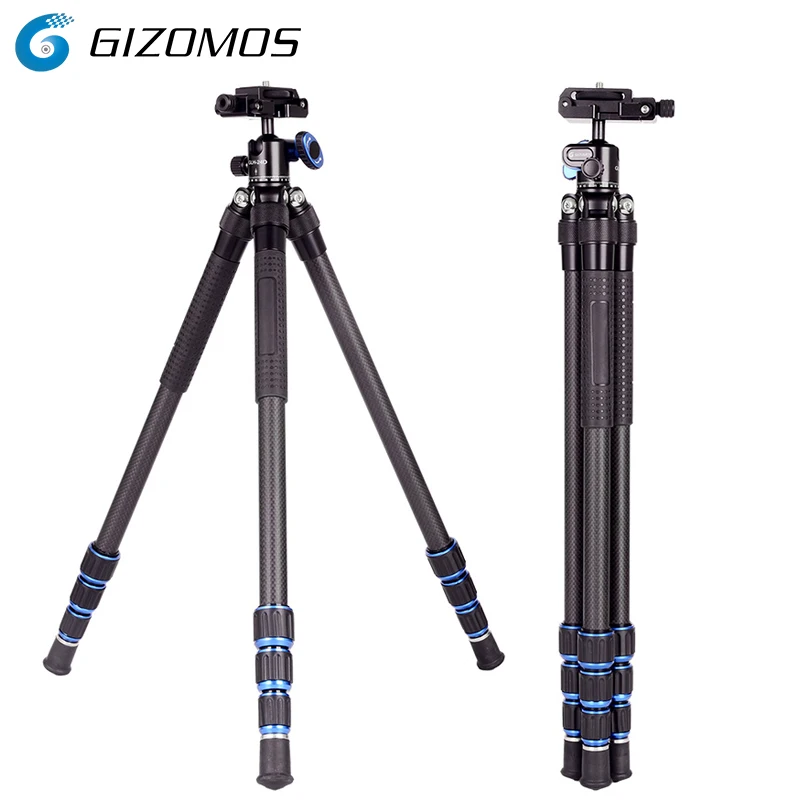 GIZOMOS C-20 2 in 1 Tripod and head Mini Profesional Flexible Carbon Fiber Tripod Lightweight Tripo