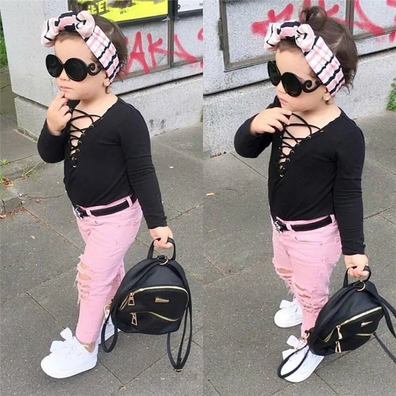 

fashion girls clothes set sweet kids clothes girls cool long sleeve clothes vetement enfant fille #F#4ot29