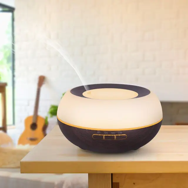 300ML Aroma Diffuser with Colorful LED Night Light Wood Grain Ultrasonic Air Humidifier