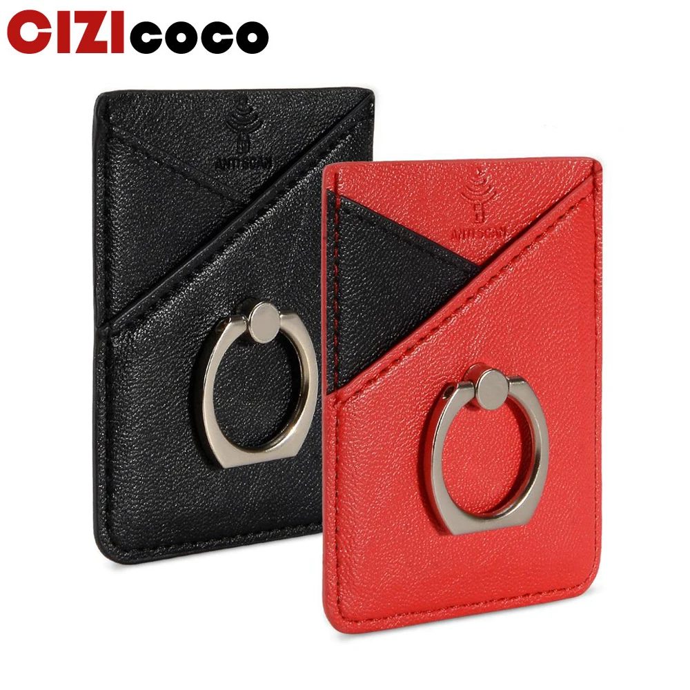 

2019 Hot Sale 3M Adhesive Sticker Back Cover Card Holder For Cell Phone Ultra Thin Card Pouch Case Bus ID card Coin Pocket 1 PCS