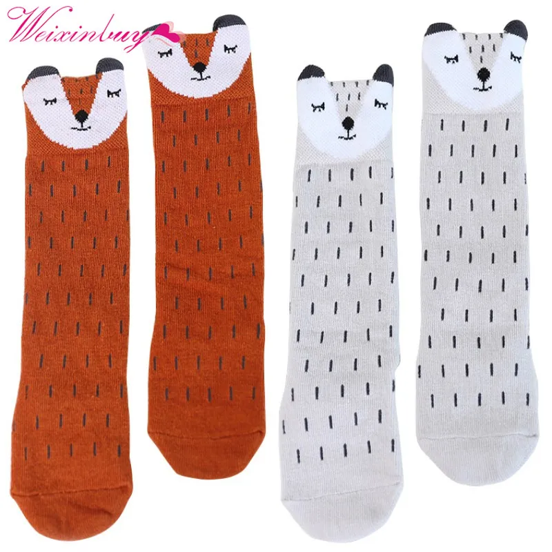 

Newborn Baby Socks Spring Cartoon Squirrel Cute Tube Knee Sports Socks Fashion Warm Cotton Baby Girl Socks