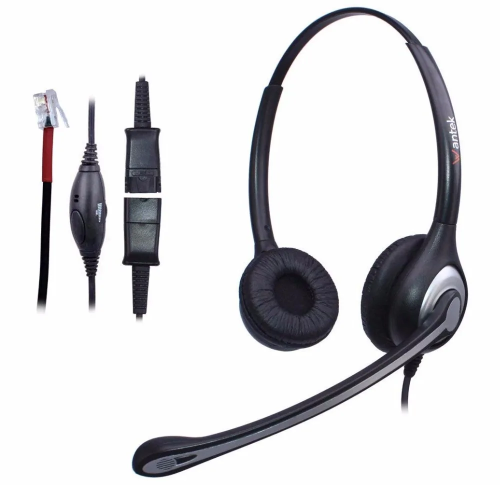 

Wantek Corded Telephone Headset with Noise Canceling Mic + Quick Disconnect for Cisco 7911 7905 Avaya 1616 9620 9640 IP Phones