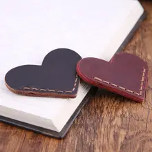 Закладка в форме сердца ручной работы из кожи для чтения, маркировочные аксессуары, Подарочная закладка для любителей книг