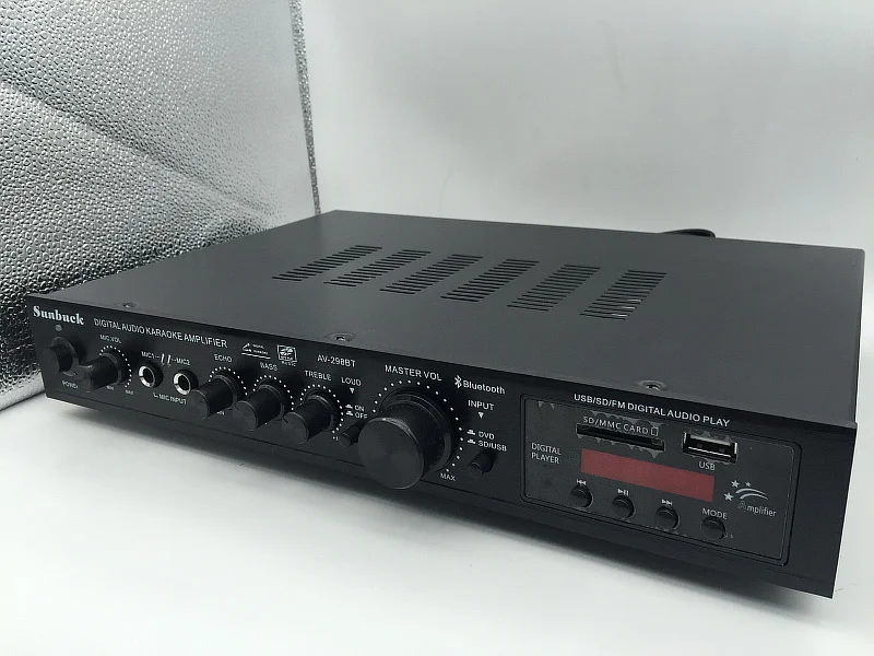 AV-298BT 220 В 300 Вт+ 300 Вт+ 120 Вт FM SD USB пульт дистанционного управления 5CH Bluetooth 4,1 стерео цифровой AV объемный усилитель караоке кинотеатр