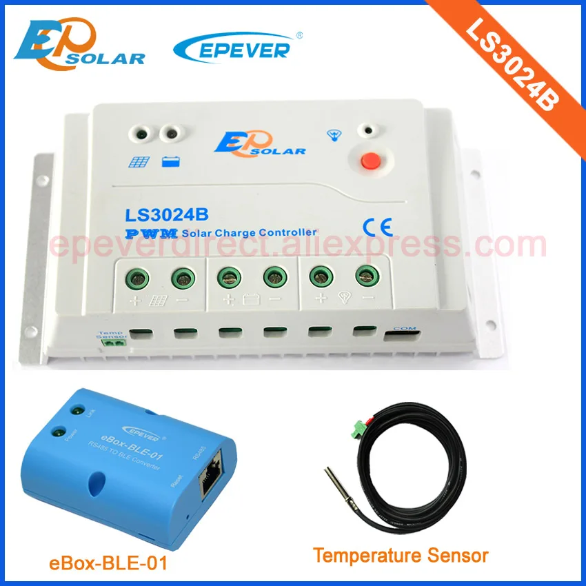 

30amp 12v 24v auto work regulators solar battery charge LS3024B 30A with temperature sensor and BLE BOX connect