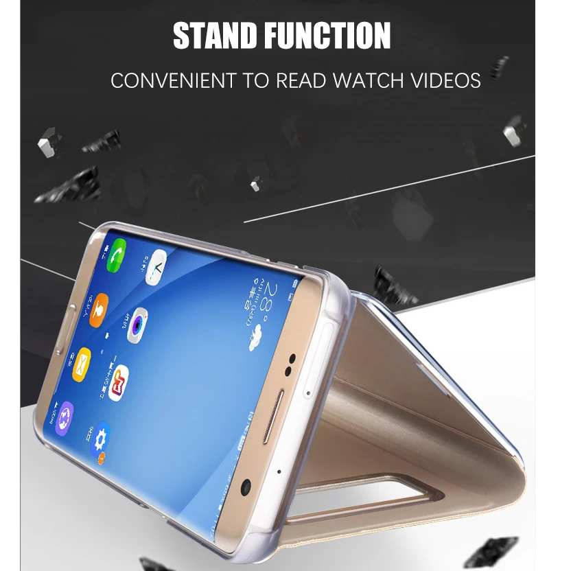 Прозрачный зеркальный умный чехол для Samsung Galaxy S9 S8 Plus S6 S7 edge J3 J5 J7 2016 2017 чехлы с