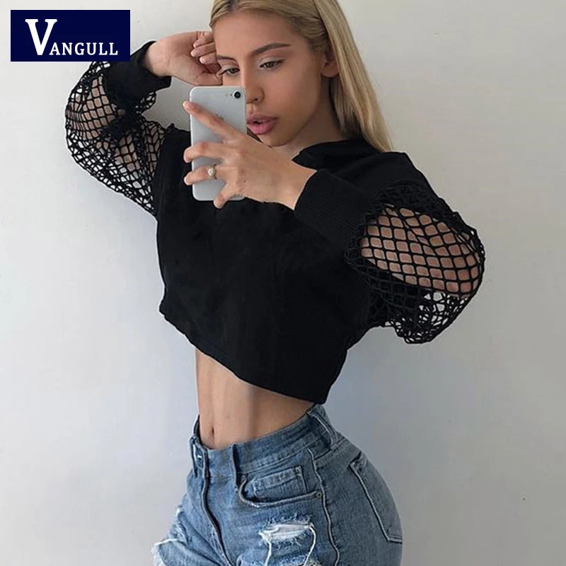 plus size fishnet crop top