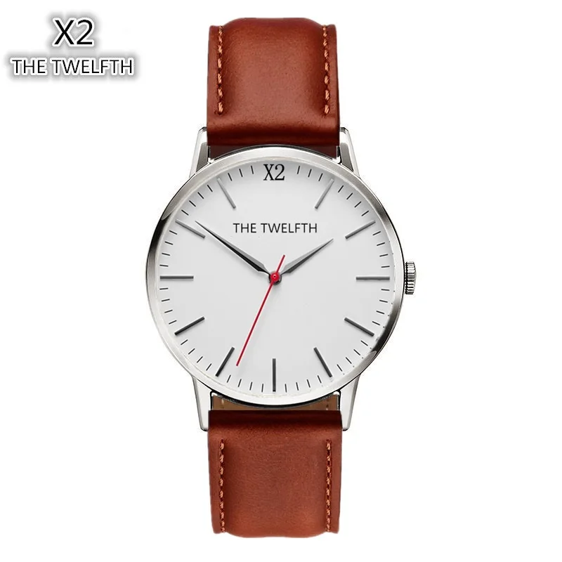 Reloj Hombre модный бренд X2 двенадцатый кварцевые часы роскошные часы из натуральной кожи мужские наручные часы Horloge